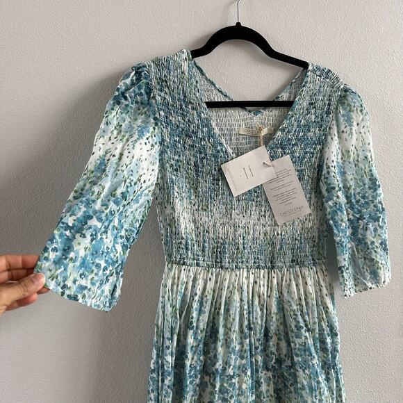 Christy Dawn The Basil Tiered Floral Maxi Dress Morning Gladiola Size Small New - Picture 6 of 6